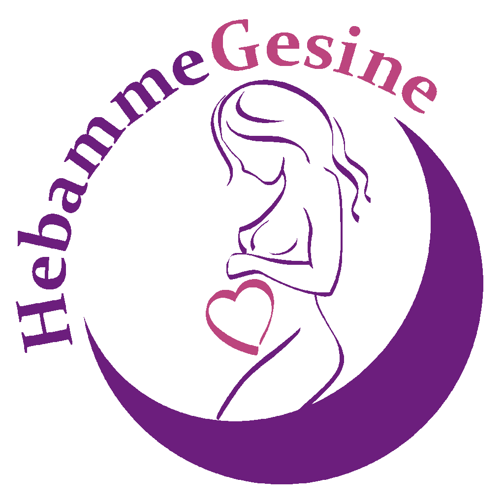 Das Logo von Gesine Engelhardt besteht aus einer skizzierten, langhaarigen Frau, die auf ihrem Bauch ein Herz trägt. Das Logo ist rund. Am unteren und rechten Bereich ist ein Mond. 